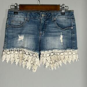 Altar'd State Boho Shorts, Lace Detail, Festival, Distressed, Sz 27